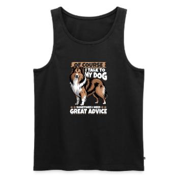 Shetland Sheepdog Sheltie Dog Breed - Men's Premium Organic Tank Top - black - Front - Michal (187cm)