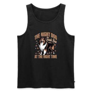 Shetland Sheepdog Sheltie Dog Breed - Men's Premium Organic Tank Top - black - Front - Michal (187cm)