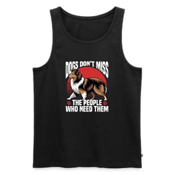 Shetland Sheepdog Sheltie Dog Breed - Men's Premium Organic Tank Top - black - Front - Michal (187cm)