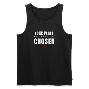 Your Place Was Already Chosen – Power Exchange - Men's Premium Organic Tank Top - black - Front - AI Model Male 178 light (178cm)