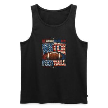 Ruhestand: Mein Job Ist Football - Männer Premium Bio Tank Top - Schwarz - Vorne - AI Model Male 178 light (178cm)
