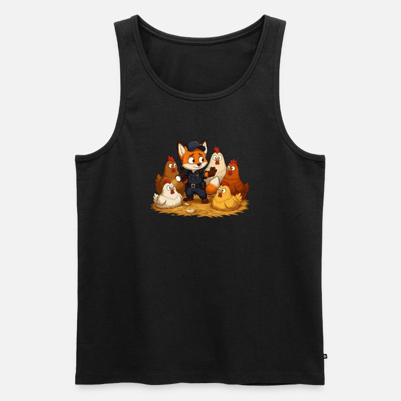 Fuchs Sicherheitsheld Hof - Männer Premium Bio Tank Top - Schwarz