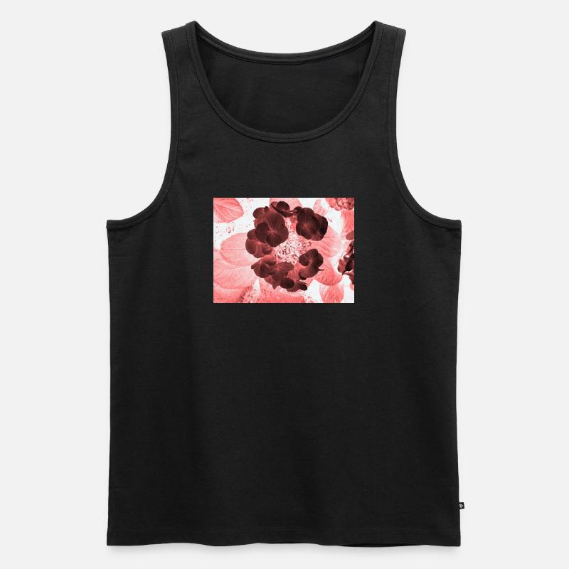 Rote Hydrangea Florales Muster - Männer Premium Bio Tank Top - Schwarz