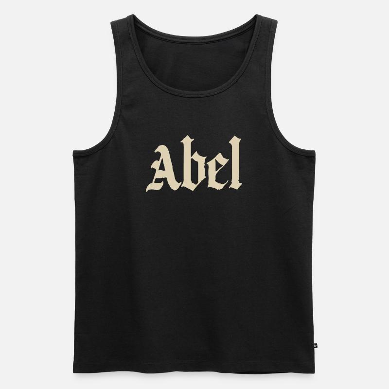 Abel Gothic Script - Männer Premium Bio Tank Top - Schwarz