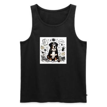 Hund überfordert - Männer Premium Bio Tank Top - Schwarz - Vorne - Michal (187cm)