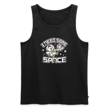 J’ai besoin d’espace - Amusant drôle d’astronaute poulet - Débardeur bio Premium Homme - noir - Devant - AI Model Male 178 light (178cm)
