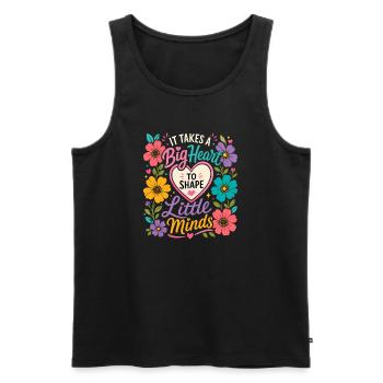 Big Heart Little Minds - Educator Teacher Flowers - Men's Premium Organic Tank Top - black - Front - AI Model Male 178 light (178cm)
