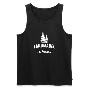 Landmädel im Herzen - Männer Premium Bio Tank Top - Schwarz - Vorne - AI Model Male 178 light (178cm)