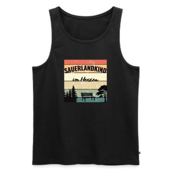 Sauerlandkind im Herzen - Männer Premium Bio Tank Top - Schwarz - Vorne - AI Model Male 178 light (178cm)