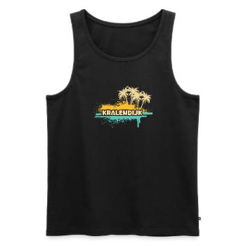 Kralendijk Tropische Palmen Splash - Männer Premium Bio Tank Top - Schwarz - Vorne - Michal (187cm)