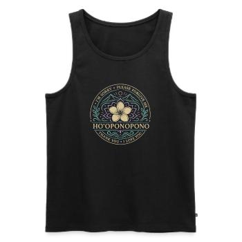 Hooponopono Heilung - Männer Premium Bio Tank Top - Schwarz - Vorne - AI Model Male 178 light (178cm)