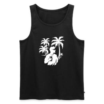 Fête Silhouette Holiday - Débardeur bio Premium Homme - noir - Devant - Michal (187cm)