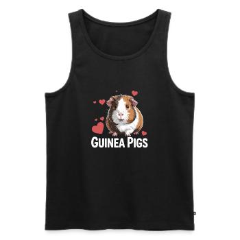 Guinea Pigs Guinea Pig Love Hearts For - Men's Premium Organic Tank Top - black - Front - AI Model Male 178 light (178cm)