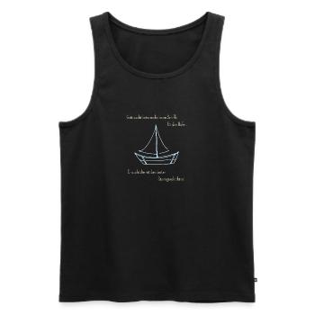 Gott sucht Schiffe- maritim, humorvoll, ermutigend - Männer Premium Bio Tank Top - Schwarz - Vorne - AI Model Male 178 light (178cm)