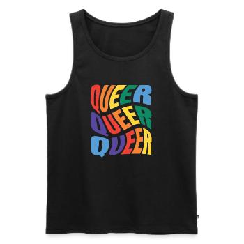 -2026-_LGBTQ_Queer_Queer_Queer_3 - Männer Premium Bio Tank Top - Schwarz - Vorne - Michal (187cm)