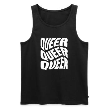 -2026-_LGBTQ_Queer_Queer_Queer_1 - Männer Premium Bio Tank Top - Schwarz - Vorne - Michal (187cm)
