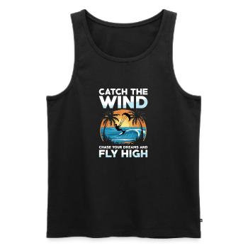 Catch the wind Chase your dreams Flight into the high - Men's Premium Organic Tank Top - black - Front - AI Model Male 178 light (178cm)
