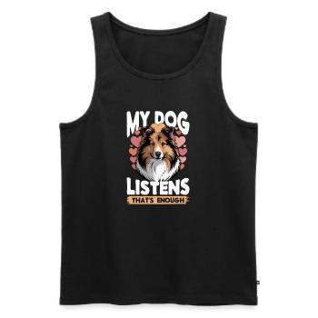 Shetland Sheepdog Sheltie Dog Breed - Men's Premium Organic Tank Top - black - Front - Michal (187cm)