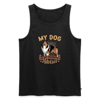 Shetland Sheepdog Sheltie Dog Breed - Men's Premium Organic Tank Top - black - Front - Michal (187cm)