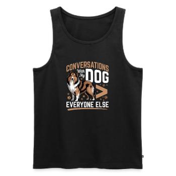 Shetland Sheepdog Sheltie Dog Breed - Men's Premium Organic Tank Top - black - Front - Michal (187cm)