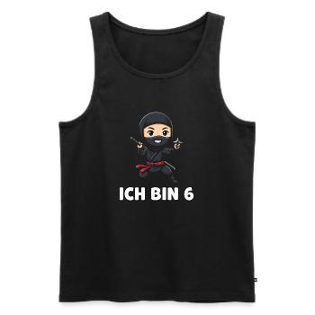Kleiner Ninja Ich bin 6 Geburtstag - Männer Premium Bio Tank Top - Schwarz - Vorne - AI Model Male 178 light (178cm)