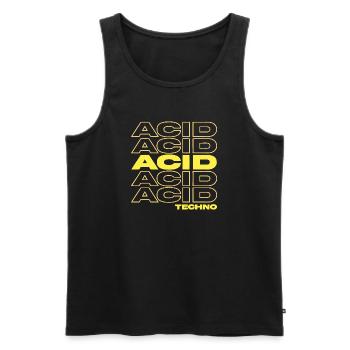 Acid Techno Rave Festival Shirt - Männer Premium Bio Tank Top - Schwarz - Vorne - AI Model Male 178 light (178cm)