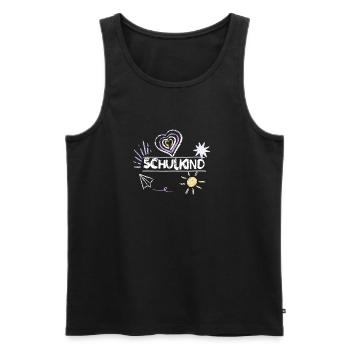 Schulkind 2026 Mädchen Herz bunt Schulanfang - Männer Premium Bio Tank Top - Schwarz - Vorne - AI Model Male 178 light (178cm)