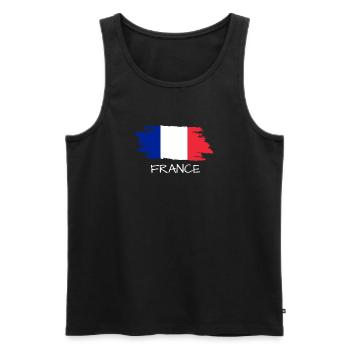 Französische Flagge  - Männer Premium Bio Tank Top - Schwarz - Vorne - Michal (187cm)