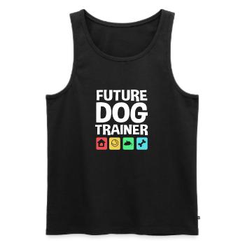 Hundetrainer - Männer Premium Bio Tank Top - Schwarz - Vorne - Michal (187cm)