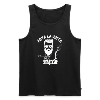 Asta La Vista, Baby! - Holzfäller Extrem - Männer Premium Bio Tank Top - Schwarz - Vorne - Michal (187cm)