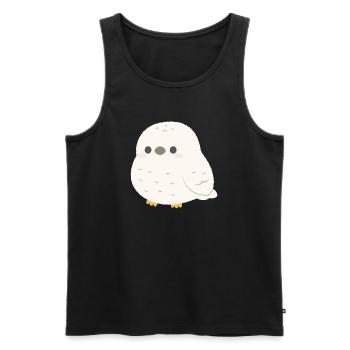Schneeeulen-Kuschelzauber - Männer Premium Bio Tank Top - Schwarz - Vorne - AI Model Male 178 light (178cm)