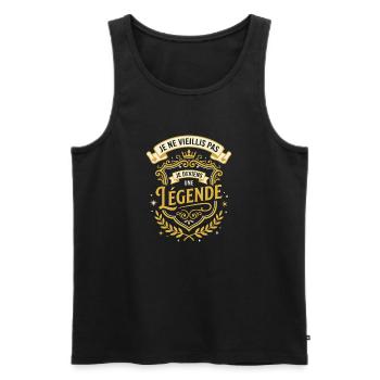 Je Ne Vieillis Pas Légende Cadeau Anniversaire - Débardeur bio Premium Homme - noir - Devant - Michal (187cm)