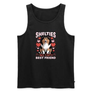Shetland Sheepdog Sheltie Dog Breed - Men's Premium Organic Tank Top - black - Front - Michal (187cm)