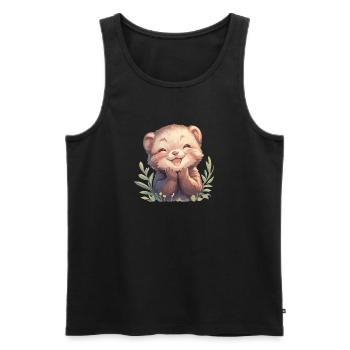 Nerze Nerz - Männer Premium Bio Tank Top - Schwarz - Vorne - Michal (187cm)
