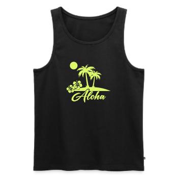 Aloha Palm Trees Island Silhouette - Men's Premium Organic Tank Top - black - Front - Michal (187cm)