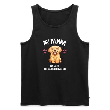 Chien de pyjama Golden Retriever - Débardeur bio Premium Homme - noir - Devant - Michal (187cm)