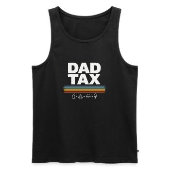 Titre alimentaire rétro de la taxe pour les pères - Débardeur bio Premium Homme - noir - Devant - Michal (187cm)