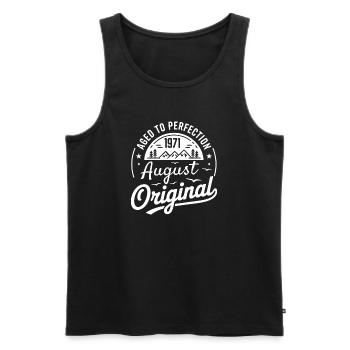 August Original 1971 Vintage Badge - Men's Premium Organic Tank Top - black - Front - Michal (187cm)
