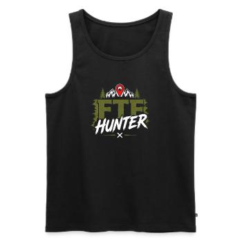 FTE Hunter en plein air - Débardeur bio Premium Homme - noir - Devant - AI Model Male 178 light (178cm)
