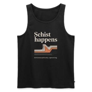 Schist Happens Metamorphic Wave - Men's Premium Organic Tank Top - black - Front - AI Model Male 178 light (178cm)