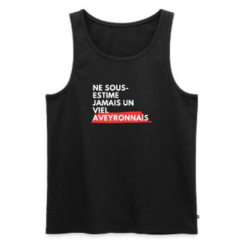 Ne Sous Estime Jamais Un Viel Aveyronnais T-Shi... - Débardeur bio Premium Homme - noir - Devant - Michal (187cm)