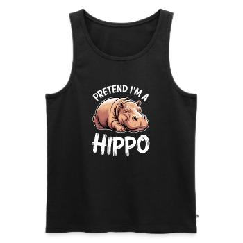 Hippopotamus Sayings Hippopotamus Joke Hippopotamus Gift - Men's Premium Organic Tank Top - black - Front - AI Model Male 178 light (178cm)