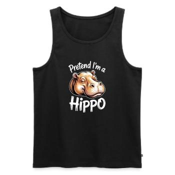 Hippopotamus Sayings Hippopotamus Joke Hippopotamus Gift - Men's Premium Organic Tank Top - black - Front - AI Model Male 178 light (178cm)