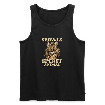 Servale sind mein Seelentier - Männer Premium Bio Tank Top - Schwarz - Vorne - AI Model Male 178 light (178cm)