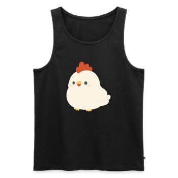 poulet - Débardeur bio Premium Homme - noir - Devant - AI Model Male 178 light (178cm)