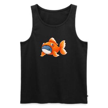 Cute Whale in Goldfish Costume - Men's Premium Organic Tank Top - black - Front - Michal (187cm)