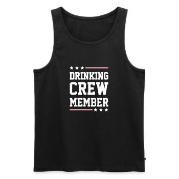 Drinking Crew - Männer Premium Bio Tank Top - Schwarz - Vorne - AI Model Male 178 light (178cm)