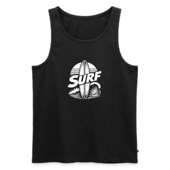 Surf Surf Art Surf Surf Retro Surf Surf - Débardeur bio Premium Homme - noir - Devant - AI Model Male 178 light (178cm)