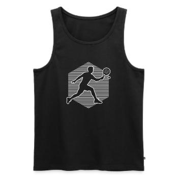 Padel playing fans and padel sport go together - Men's Premium Organic Tank Top - black - Front - AI Model Male 178 light (178cm)