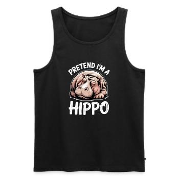 Hippopotamus Sayings Hippopotamus Joke Hippopotamus Gift - Men's Premium Organic Tank Top - black - Front - AI Model Male 178 light (178cm)